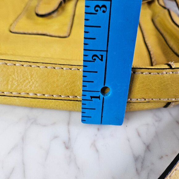 Fossil Mustard Yellow Leather Crossbody Messenger Bag - Picture 7 of 12